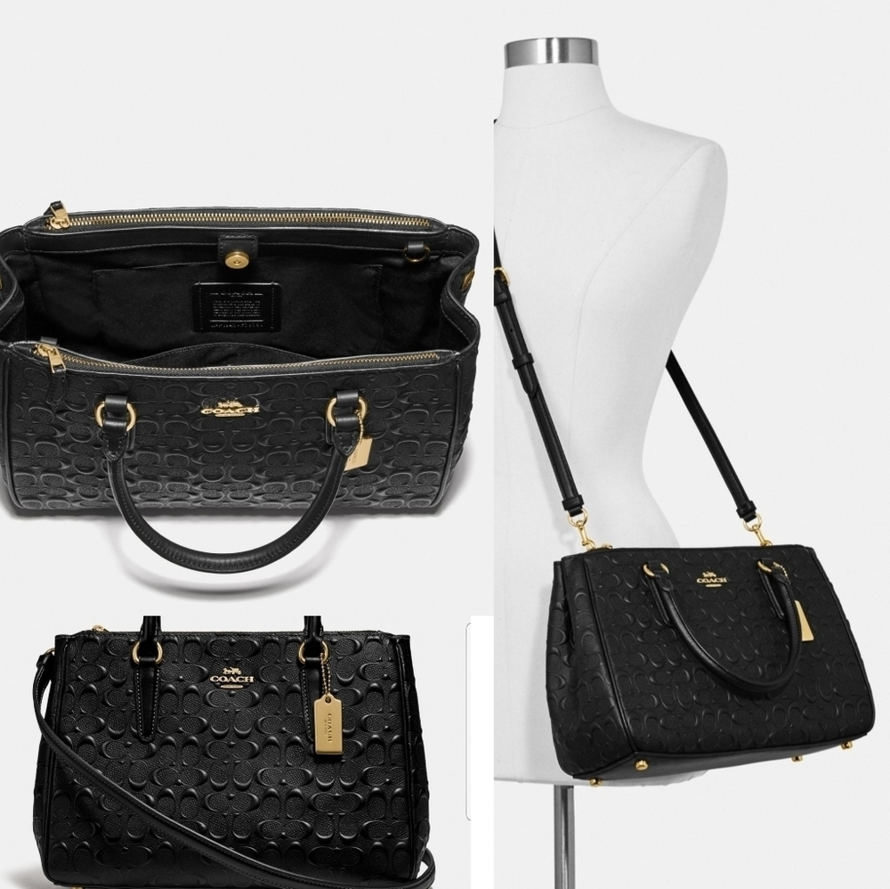 COACH 3PCS SET SIGNATURE BAG WALLET WRISTLET - Picture 3 of 10